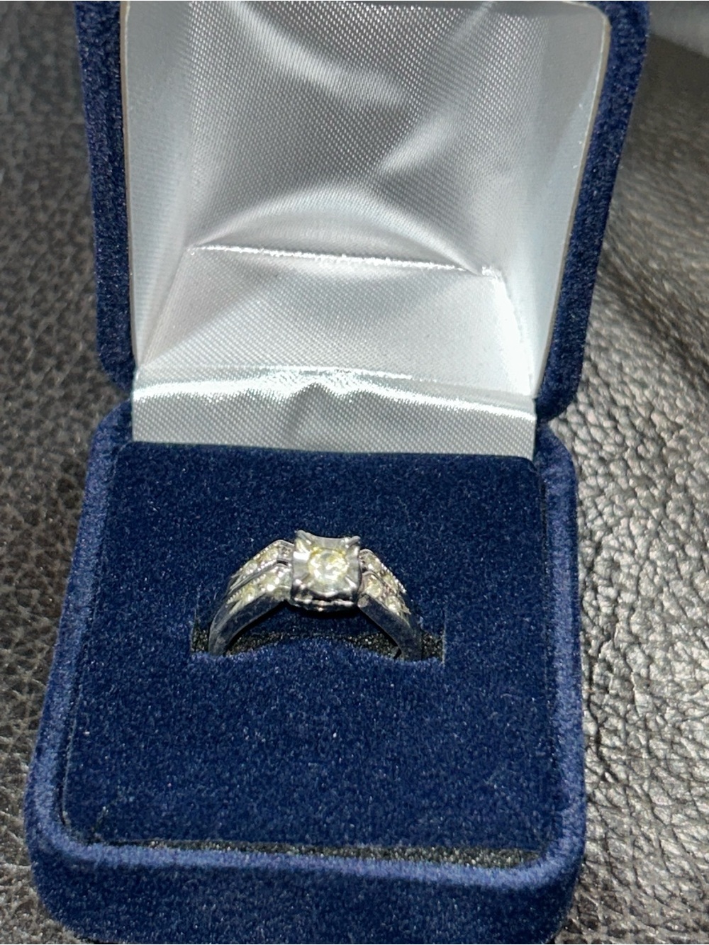 Classic Silver Cubic Zirconia Engagement Ring - White